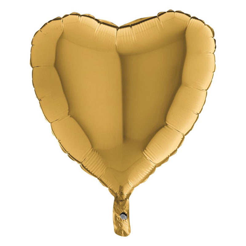 18"/Ø46cm Herz Folienballon  Uni | Gold