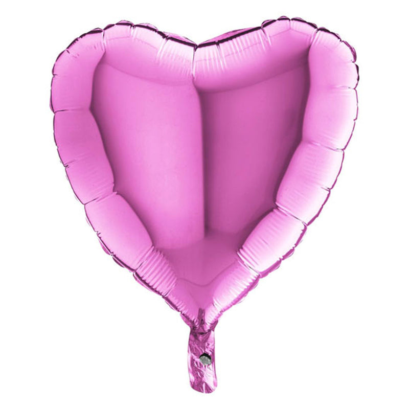 18"/Ø46cm Herz Folienballon  Uni | Fuchsia
