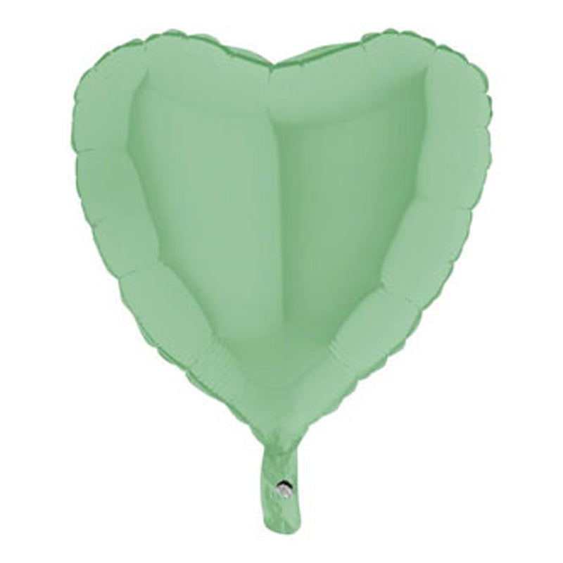 18"/Ø46cm Herz Folienballon  Uni | Matte Satin Grün