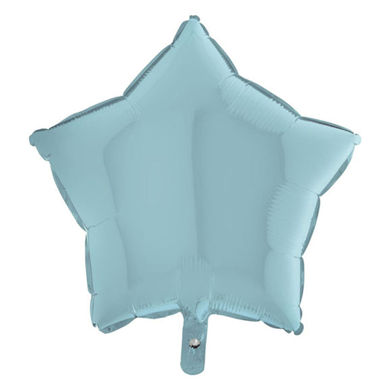18"/Ø46cm Stern Folienballon Uni | Hellblau Pastell