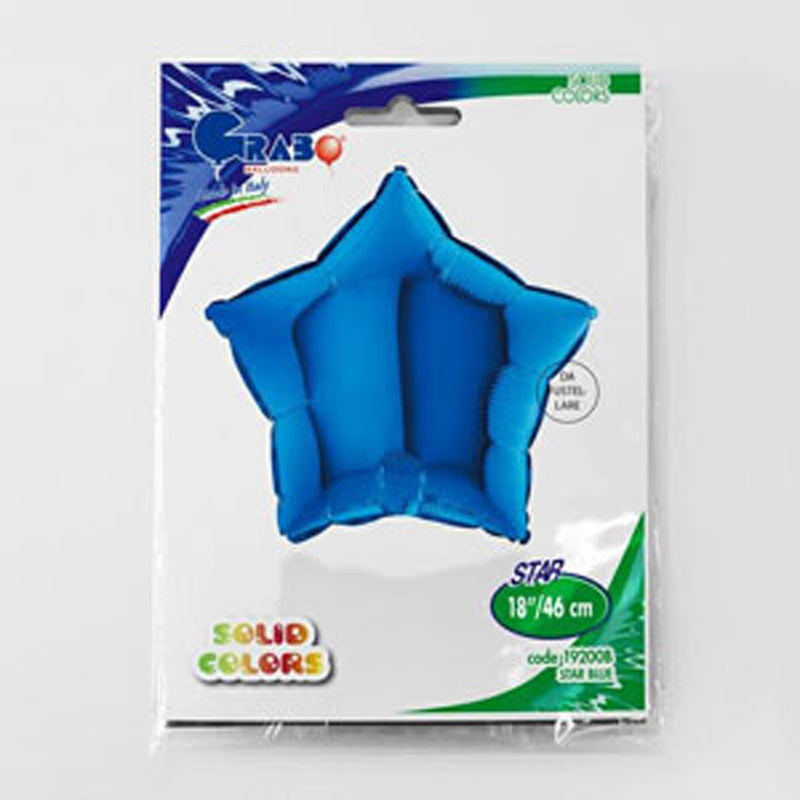 18"/Ø46cm Stern Folienballon Uni | Blau