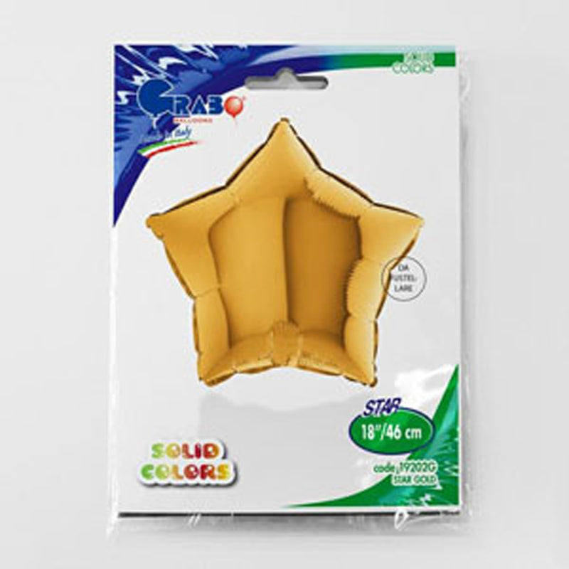 18"/Ø46cm Stern Folienballon Uni | Gold