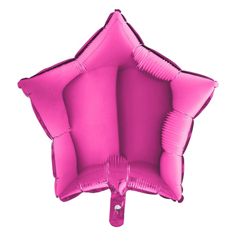 18"/Ø46cm Stern Folienballon Uni | Magenta / Pink