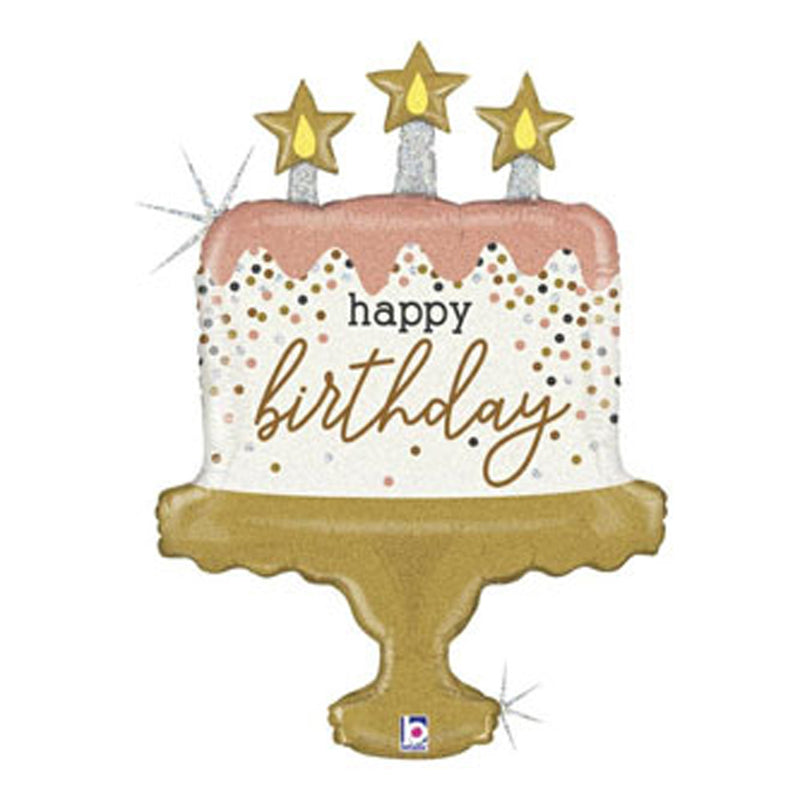 Shape Folienballon "Birthday Cake" Confetti Glitter | 84 cm
