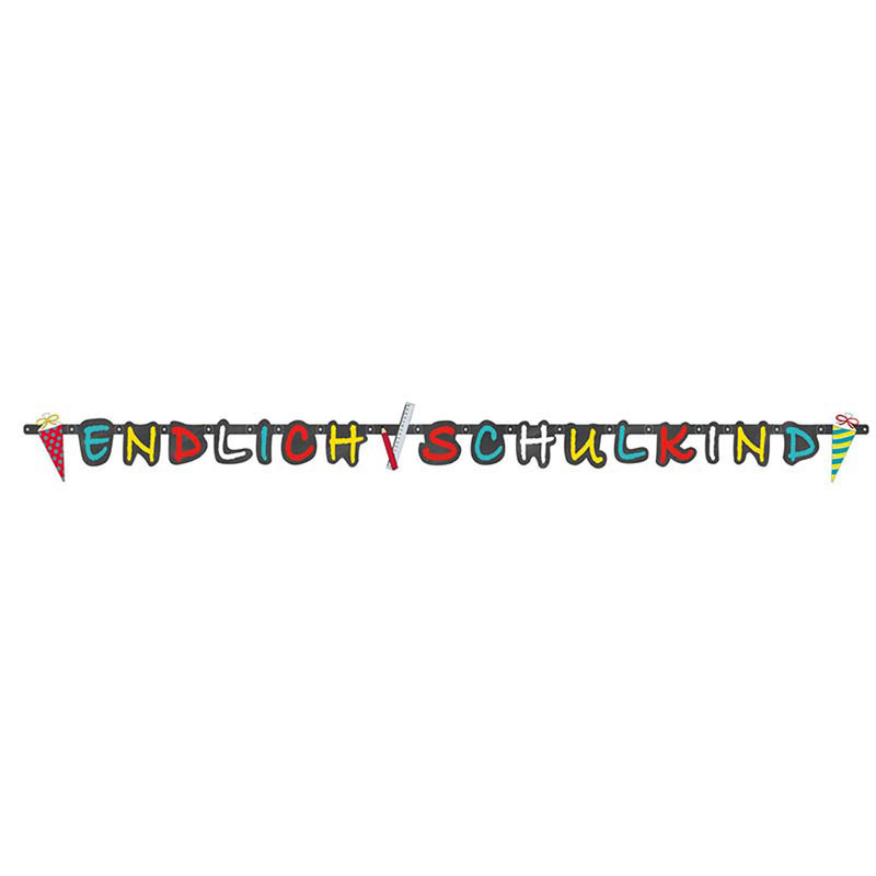 Buchstabengirlande Endlich Schulkind 180 x 10,5cm