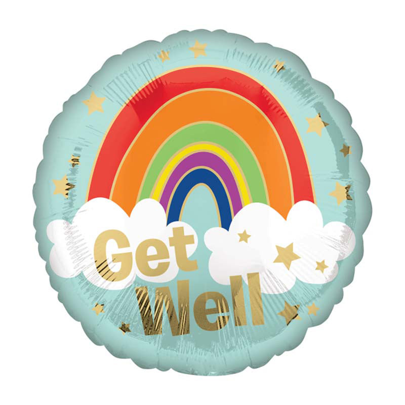 ABC18 Folienballon "Get Well" Regenbogen S40 | Ø 45 cm