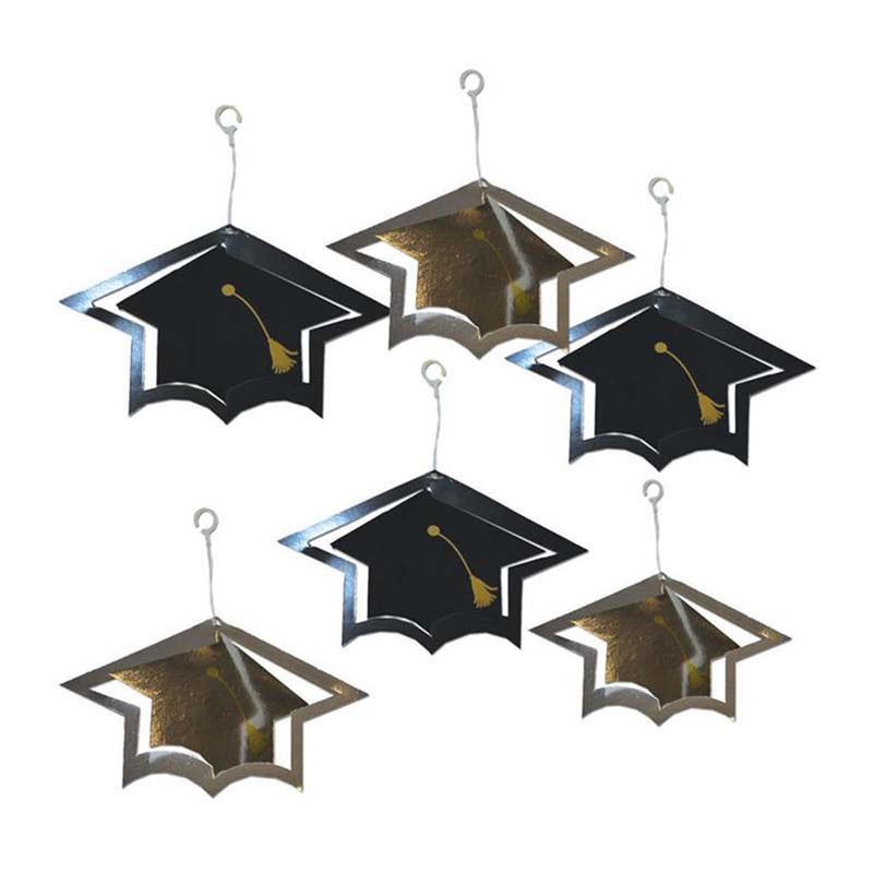 Swirldeko Graduation Abschlusshüte 6 Stück