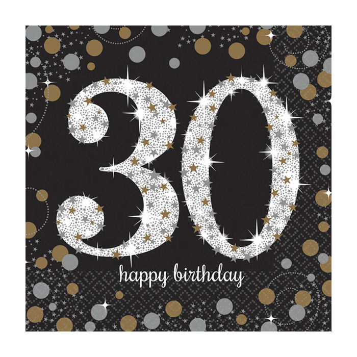 Servietten "Sparkling" 16Stk./ 33x33cm | Silber/Gold #30