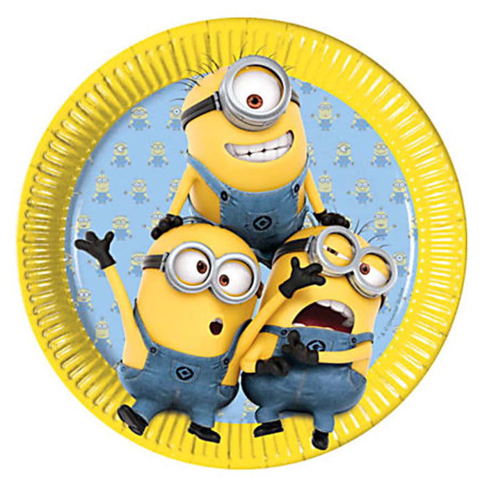 "Minions" Tischdeko | Pappteller rund Ø23cm/8 Stk.