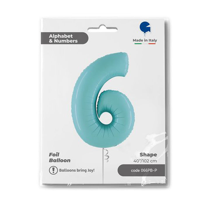 Riesenzahl Folienballon 40"/102cm | Pastel Blue #6
