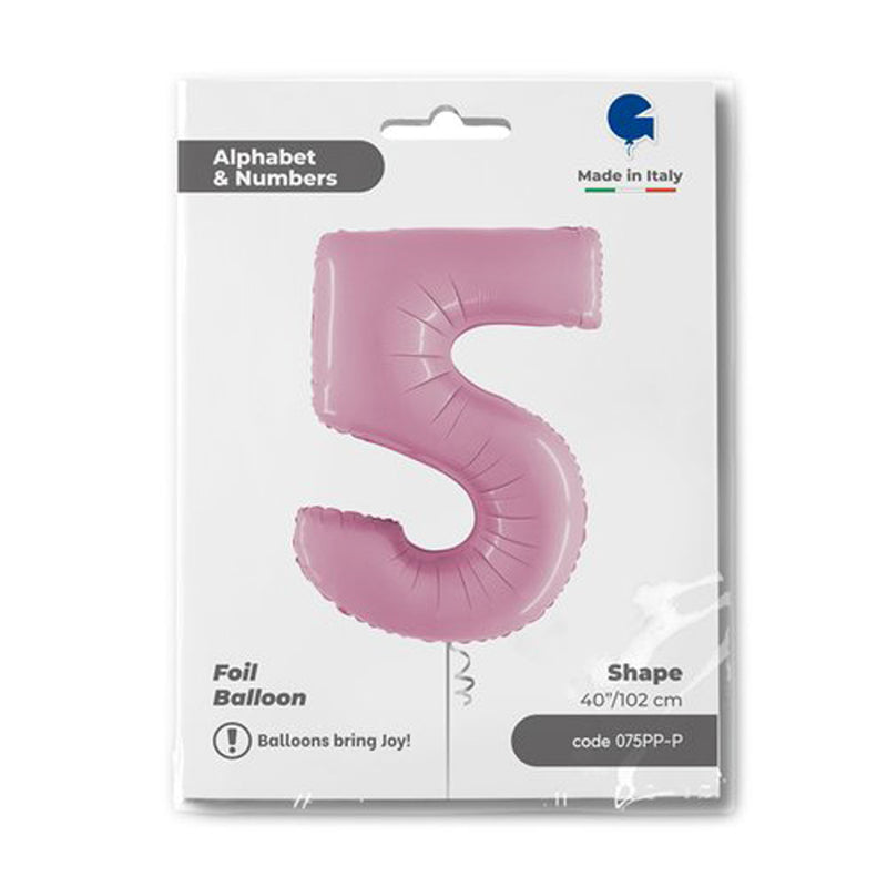 Riesenzahl Folienballon 40"/102cm | Pastel Pink #5