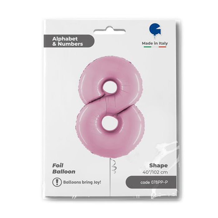 Riesenzahl Folienballon 40"/102cm | Pastel Pink #8