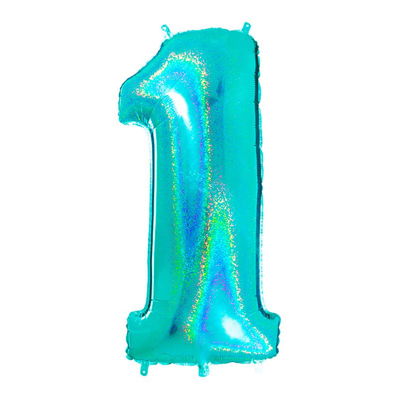 Riesenzahl Folienballon 40"/102cm | Holo Tiffany