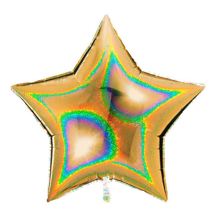 Uni 36 Stern ca. 91 cm ø Glitter Holo Gold