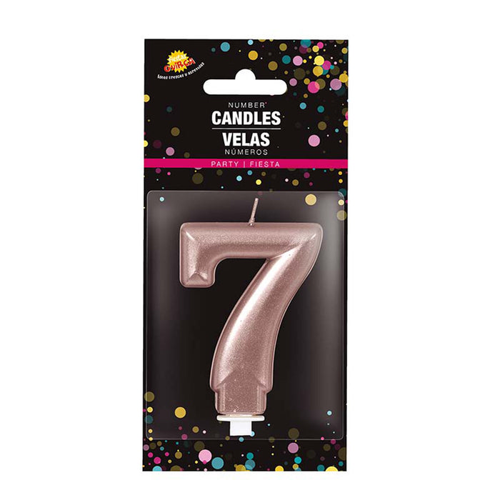Kerzenzahl 7 Rosegold