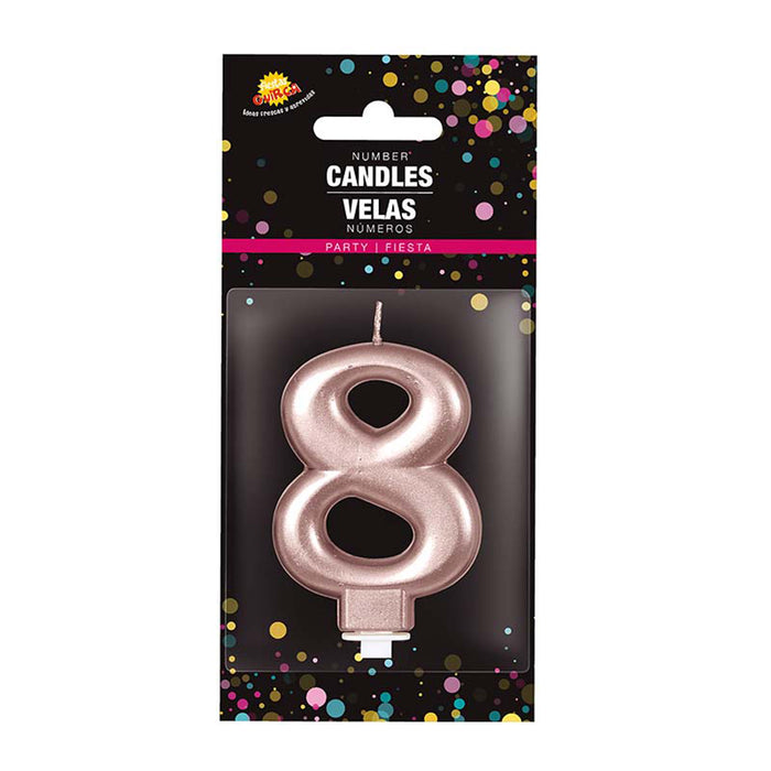 Kerzenzahl 8 Rosegold