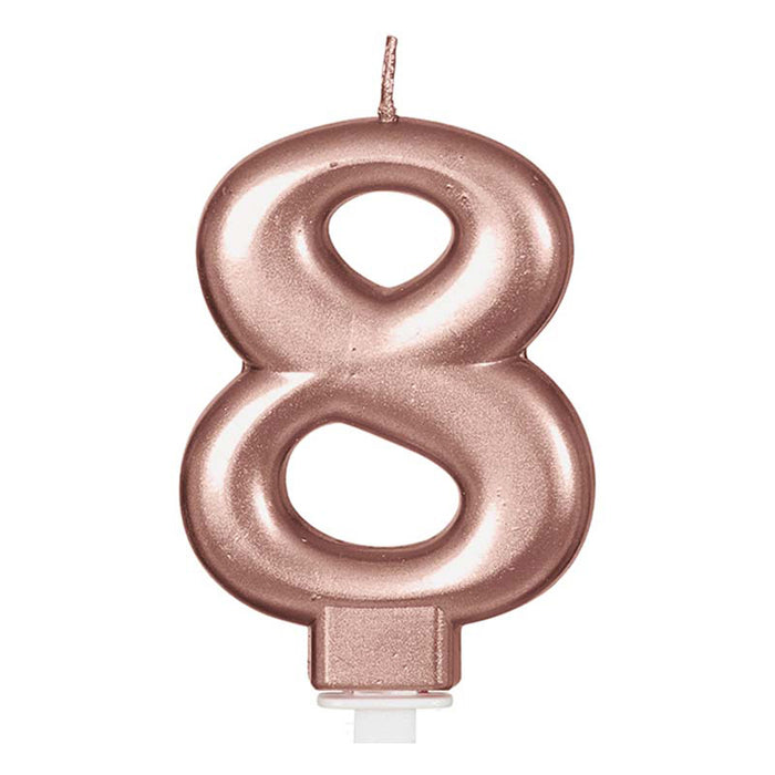 Kerzenzahl 8 Rosegold