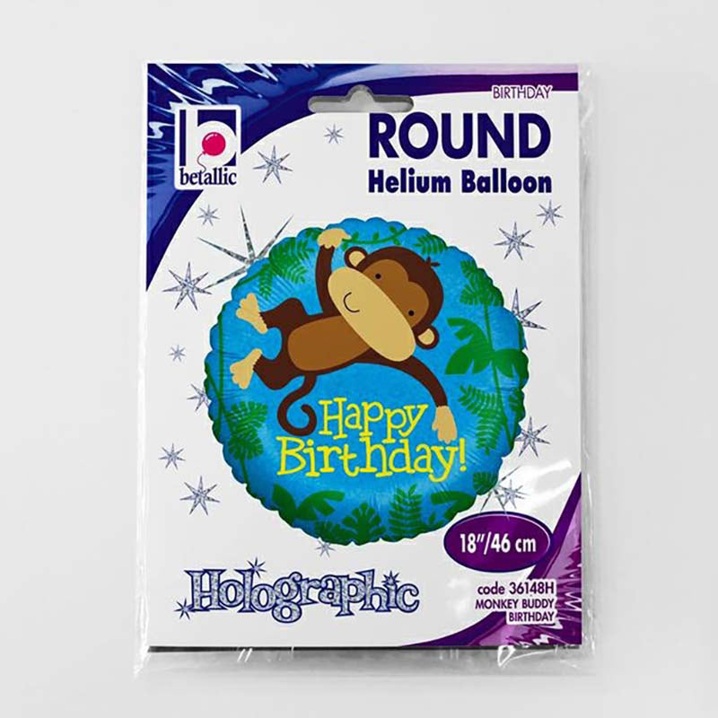 18"/Ø46cm Folienballon "Happy Birthday" Affe