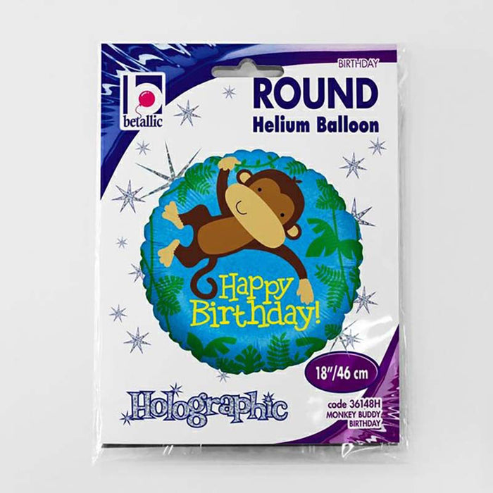 ABC18 Folienballon "Happy Birthday Affe" | Ø 46 cm