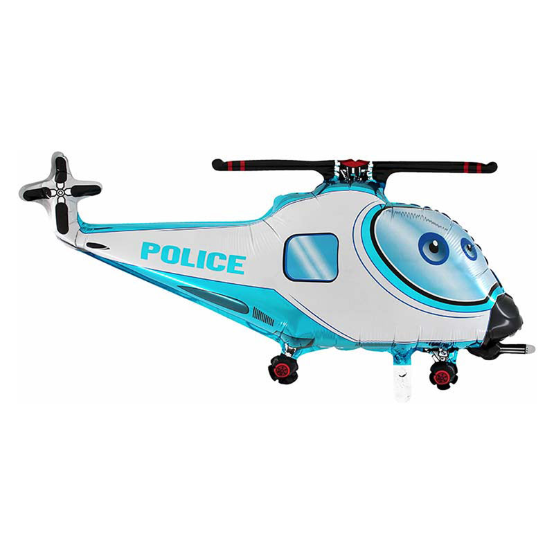 37" Shape Folienballon Lose - Hubschrauber Polizei | HFE (Non-Metallic)