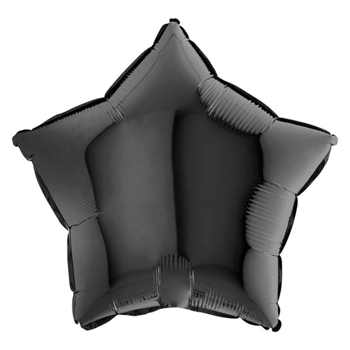 18"/Ø46cm Folienballon Lose - Uni Stern | Schwarz