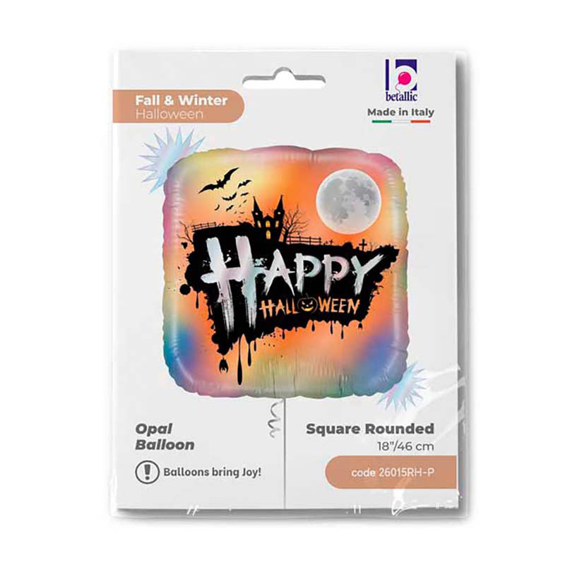 18"/Ø46cm Quadrat Folienballon "Happy Halloween"