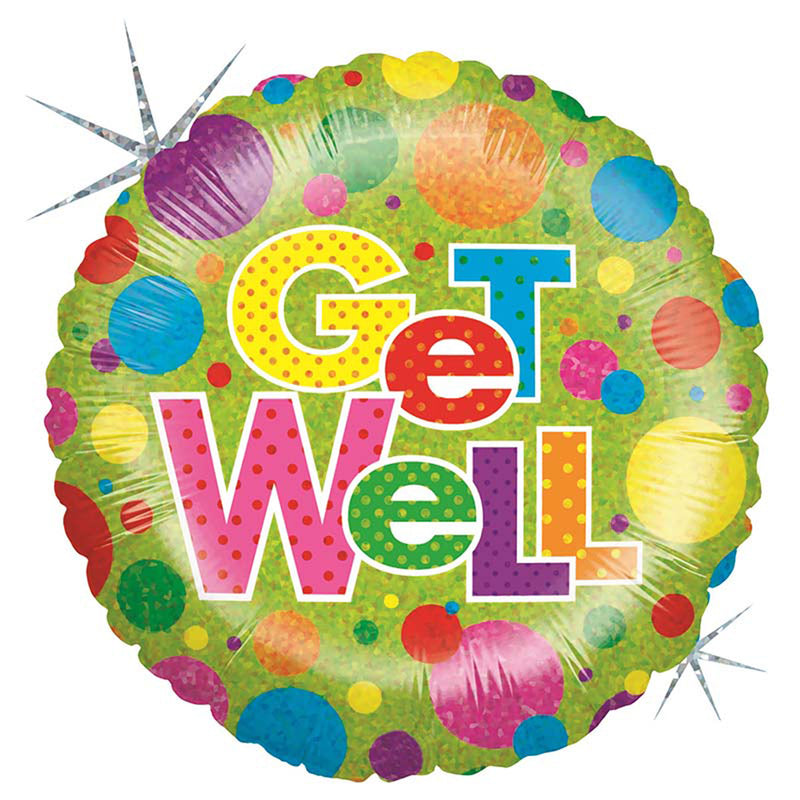 18"/Ø46cm Folienballon "Get Well Dots"