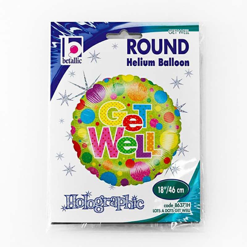 18"/Ø46cm Folienballon "Get Well Dots"
