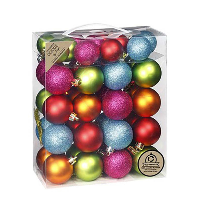 Weihnachtskugeln MilleFiori | Ø 4 & 5 cm | 44 Stück | Kunststoff bruchsicher
