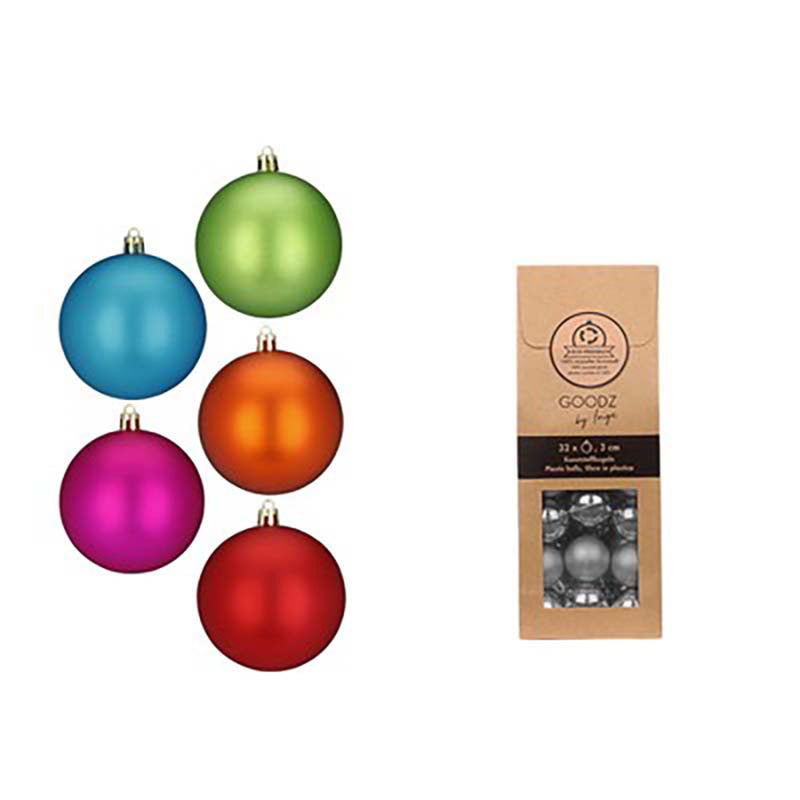 Weihnachtskugeln MilleFiori | Ø 3 cm | 32 Stück | Kunststoff bruchsicher