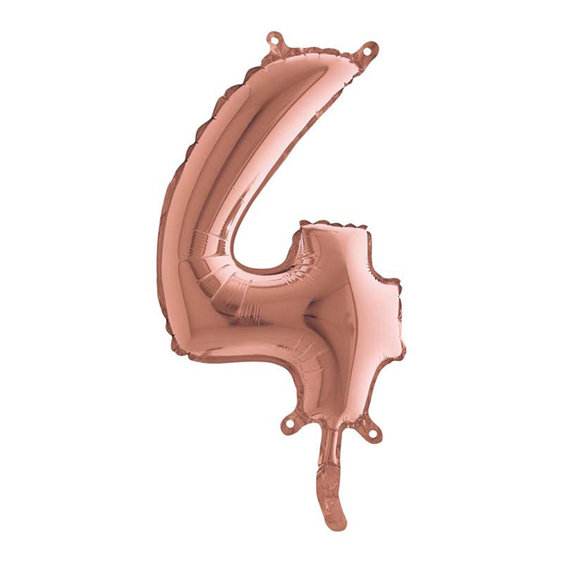 ABC Mini Zahlen Folienballon 14"/36cm | Rosegold #4