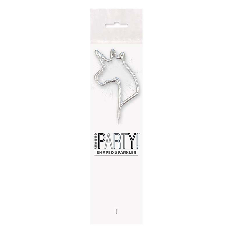 Wunderkerze ca. 18 cm Einhorn Silber