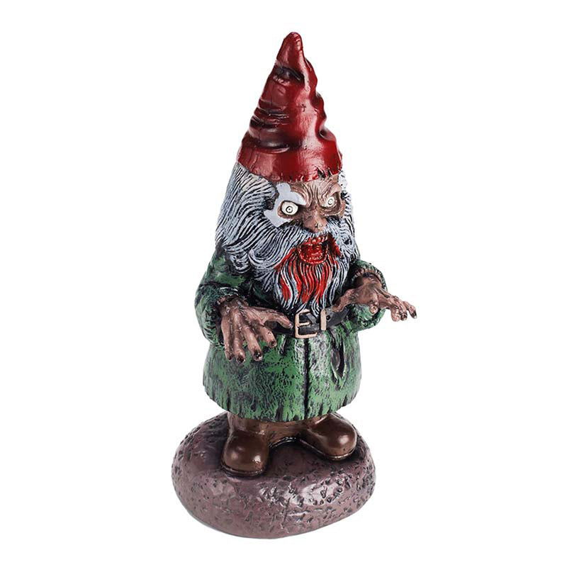 Halloween Gartenzwerg Horror Gnom 40 cm Gruselige Kobold Figur für Garten, Terrasse & Indoor Deko
