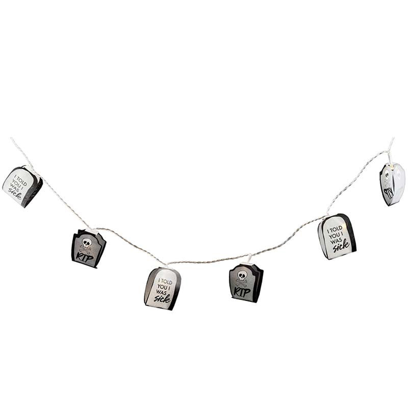 Lichterkette Grabsteine LED Girlande Halloween Dekoration