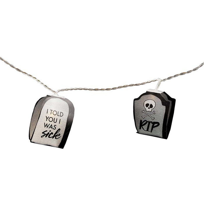 Lichterkette Grabsteine LED Girlande Halloween Dekoration