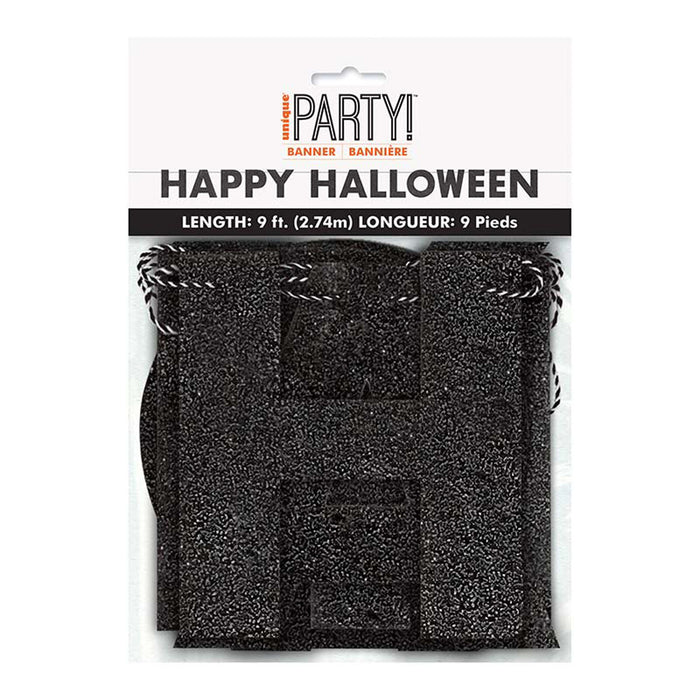 Banner Glitter Happy Halloween ca. 274 cm
