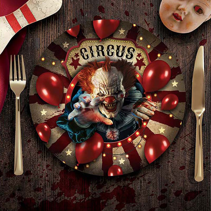 Pappteller "Horror Clown" | Ø23cm/6Stk.