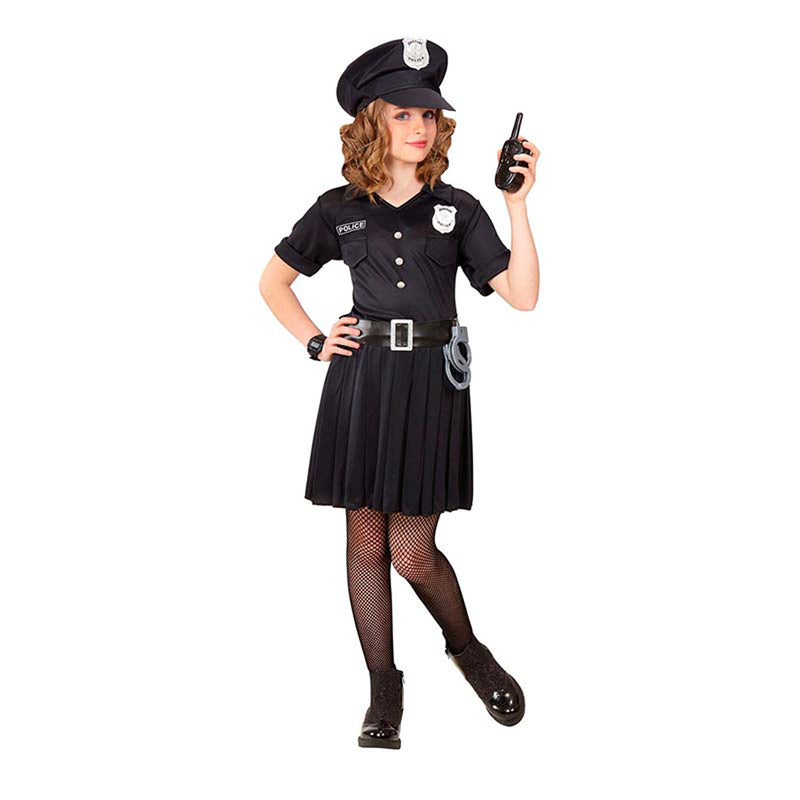 Polizistin Kostüm für Mädchen | Kleid und Mütze