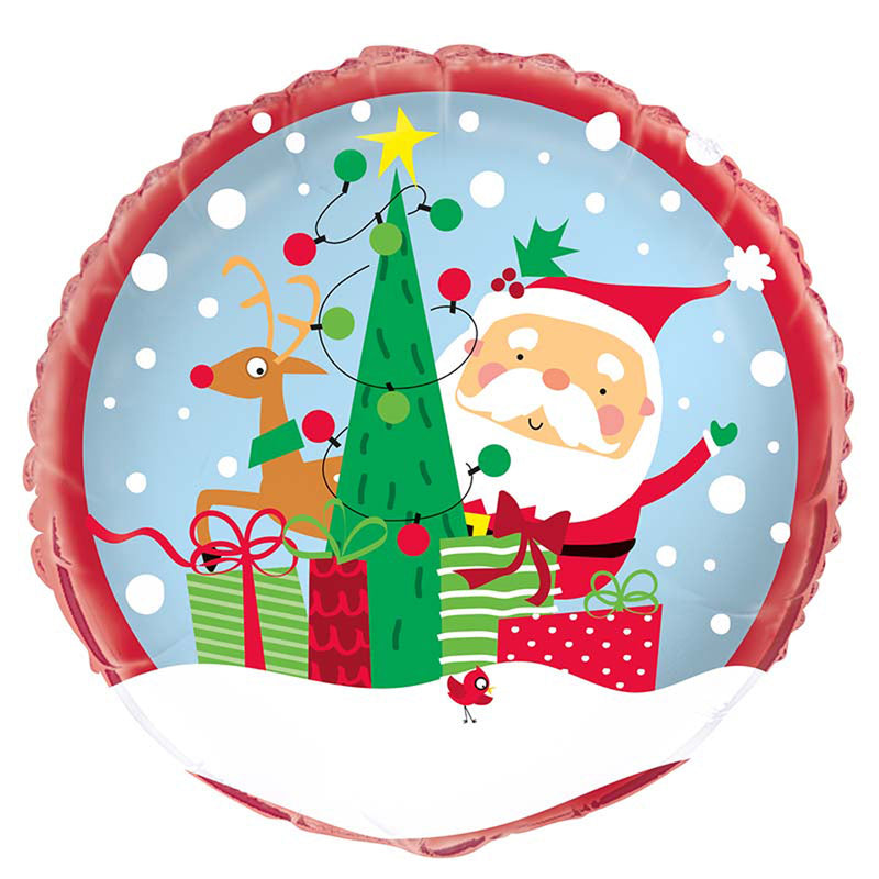 18"/Ø45cm Folienballon "Colorful Santa"