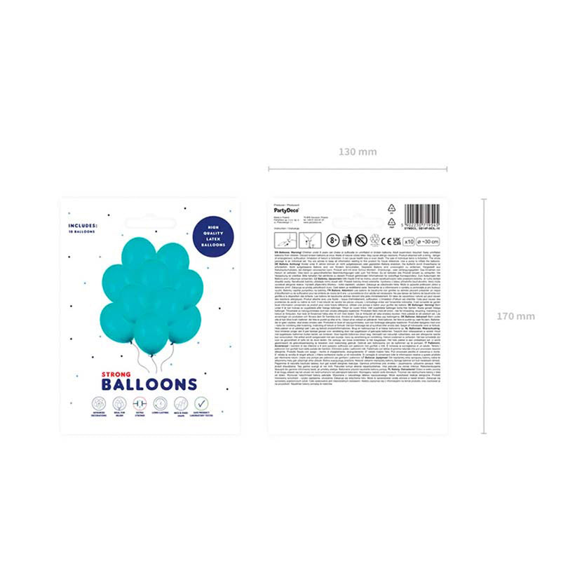 10 Stk. Luftballon Ø30cm "Uni Pastell" | Türkis