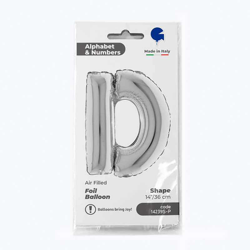 ABC14 Buchstabe D silber 36 cm