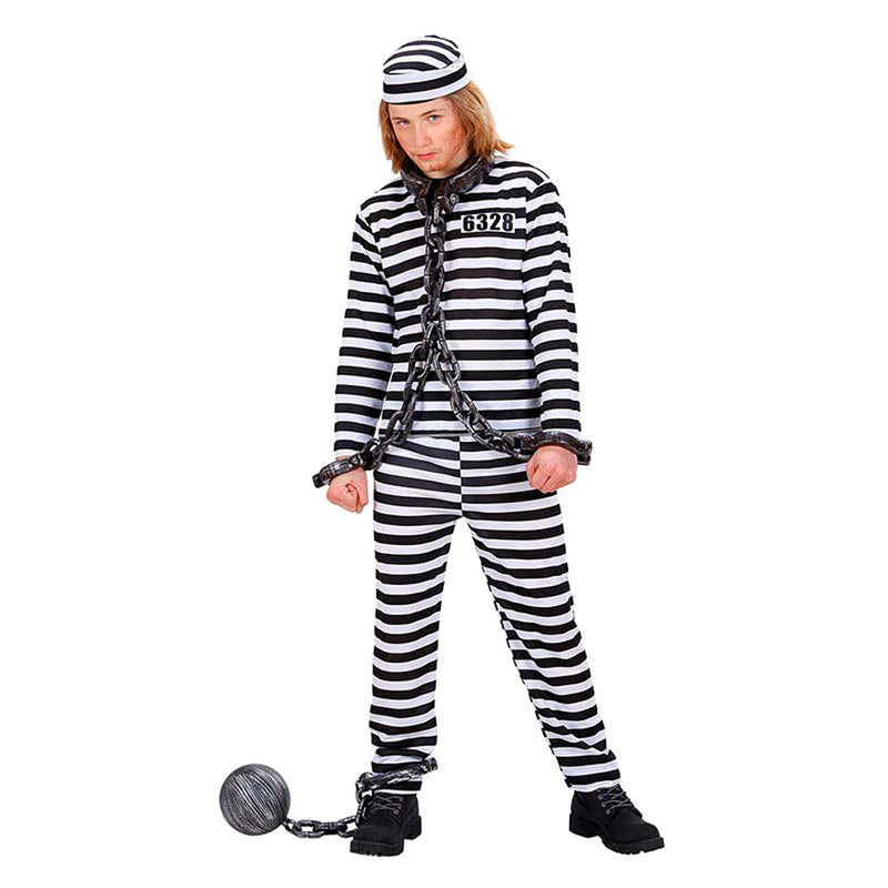Kostüm Kid Sträfling Schwarz Weiß