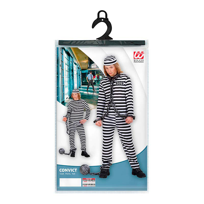 Kostüm Kid Sträfling Schwarz Weiß