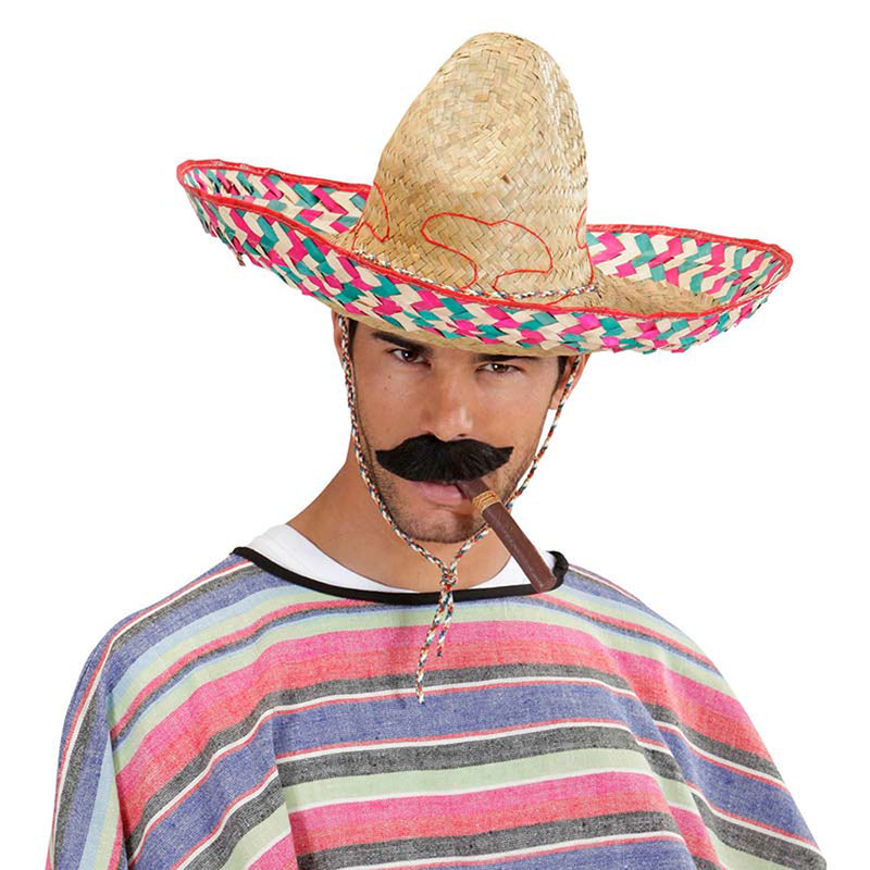 Mexikanischer Sombrero Ø 52cm | Natur Bunt