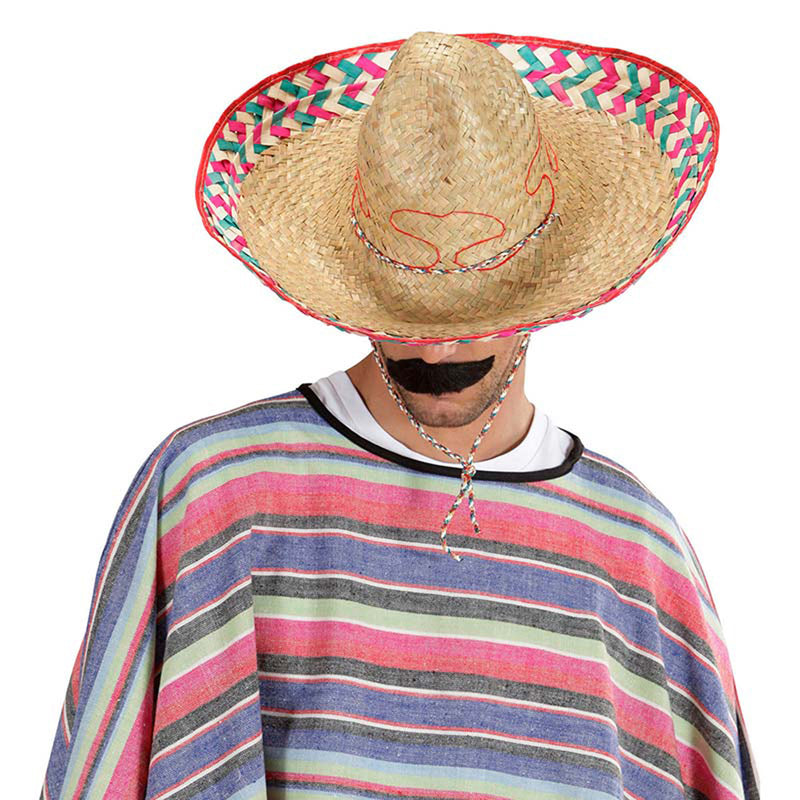 Mexikanischer Sombrero Ø 52cm | Natur Bunt
