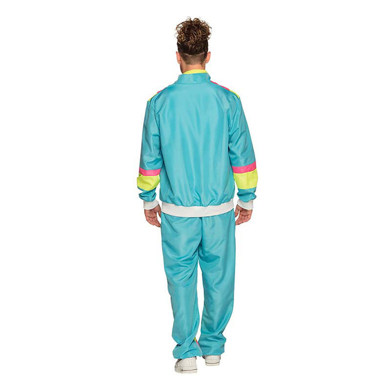 Kostüm Trainingsanzug Türkis Neonblau Gr. L