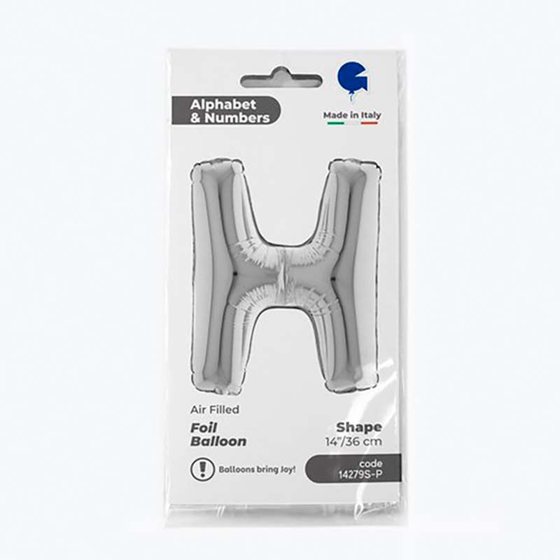 ABC14 Buchstabe H silber 36 cm
