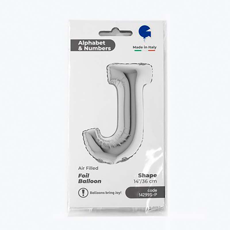 ABC14 Buchstabe J silber 36 cm