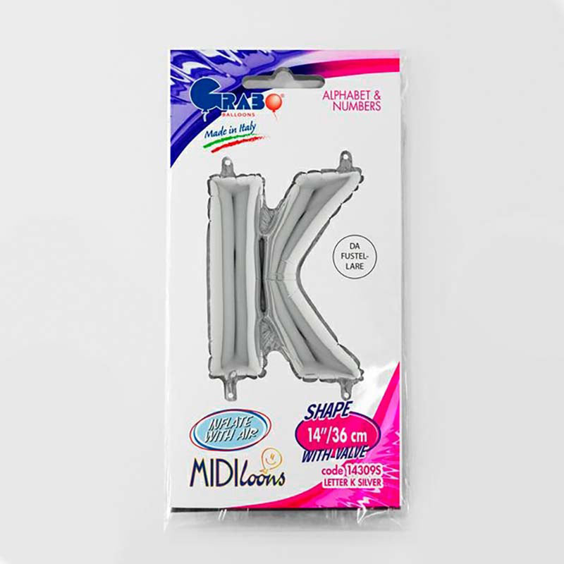 ABC14 Buchstabe K silber  36 cm