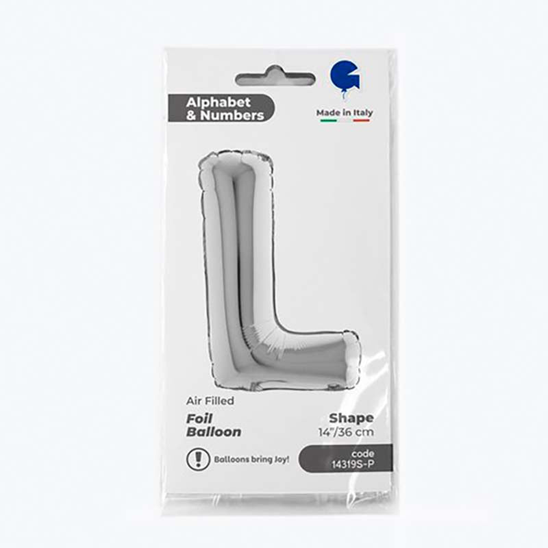 ABC14 Buchstabe L silber 36 cm